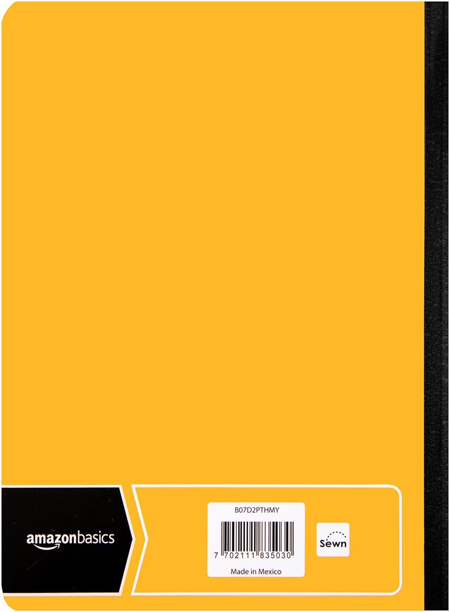 Amazon Basics Wide Ruled Composition Notebook 4Pack 100Sheet Assorted Marble Colors36Pack Assorted Solid