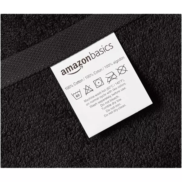 Amazon Basics  6 Piece Fade Resistant Oversize Bath Towel Hand and Washcloth Set 100 Cotton TealBlack