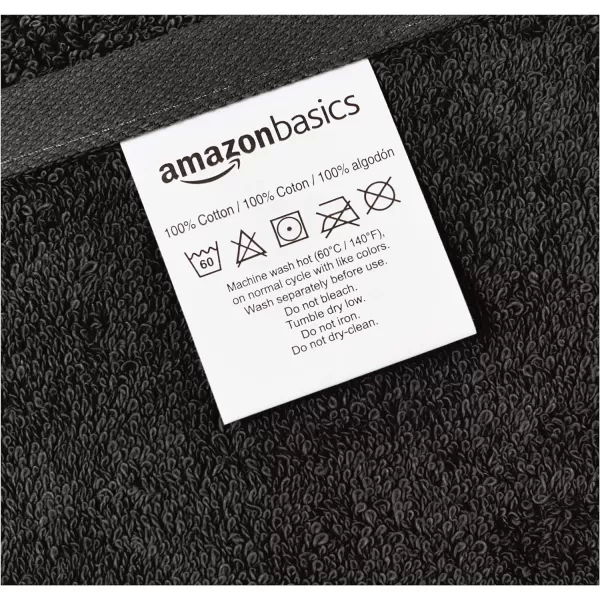 Amazon Basics  6 Piece Fade Resistant Oversize Bath Towel Hand and Washcloth Set 100 Cotton TealBlack