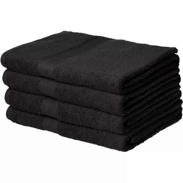 Amazon Basics  6 Piece Fade Resistant Oversize Bath Towel Hand and Washcloth Set 100 Cotton TealBlack