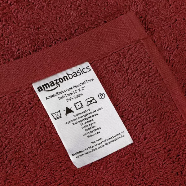 Amazon Basics  6 Piece Fade Resistant Oversize Bath Towel Hand and Washcloth Set 100 Cotton TealCrimson
