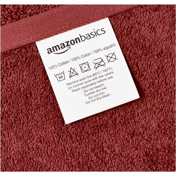 Amazon Basics  6 Piece Fade Resistant Oversize Bath Towel Hand and Washcloth Set 100 Cotton TealCrimson