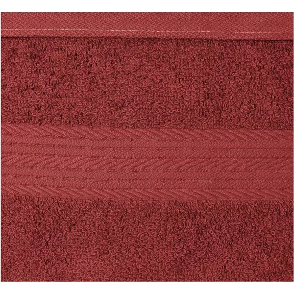 Amazon Basics  6 Piece Fade Resistant Oversize Bath Towel Hand and Washcloth Set 100 Cotton TealCrimson