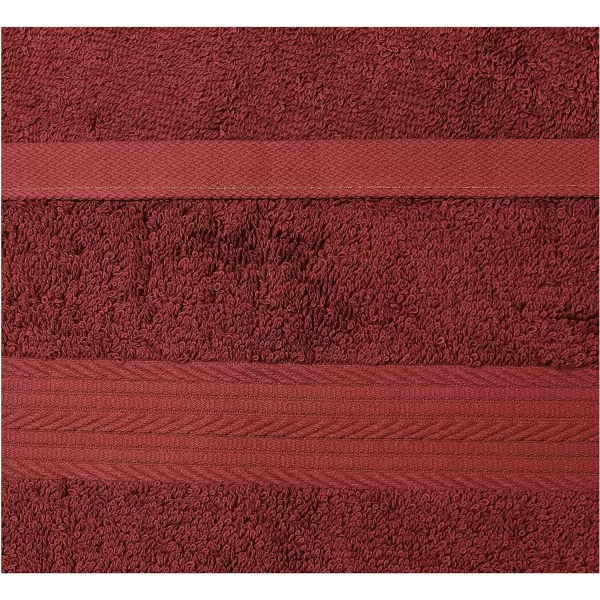 Amazon Basics  6 Piece Fade Resistant Oversize Bath Towel Hand and Washcloth Set 100 Cotton TealCrimson