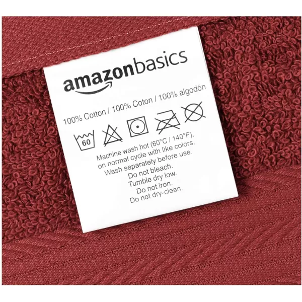 Amazon Basics  6 Piece Fade Resistant Oversize Bath Towel Hand and Washcloth Set 100 Cotton TealCrimson