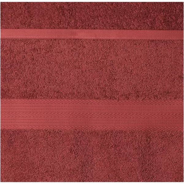 Amazon Basics  6 Piece Fade Resistant Oversize Bath Towel Hand and Washcloth Set 100 Cotton TealCrimson