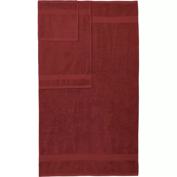 Amazon Basics  6 Piece Fade Resistant Oversize Bath Towel Hand and Washcloth Set 100 Cotton TealCrimson
