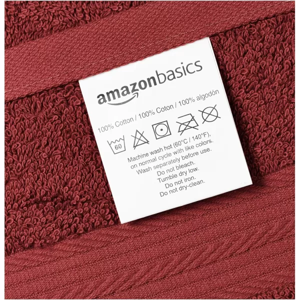 Amazon Basics  6 Piece Fade Resistant Oversize Bath Towel Hand and Washcloth Set 100 Cotton TealCrimson