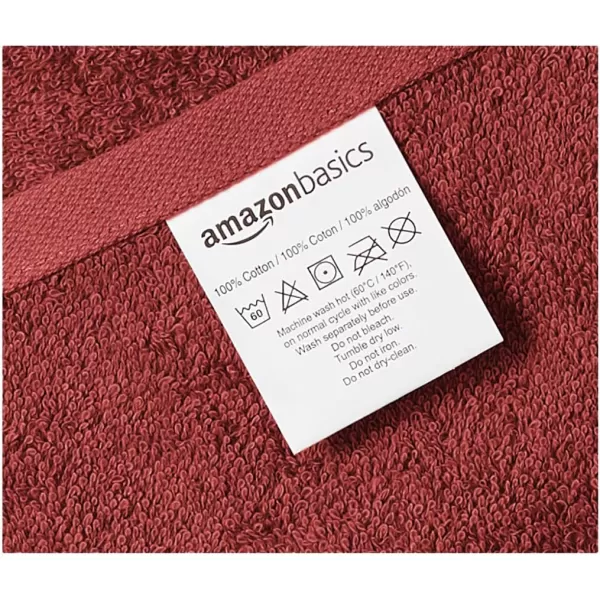 Amazon Basics  6 Piece Fade Resistant Oversize Bath Towel Hand and Washcloth Set 100 Cotton TealCrimson