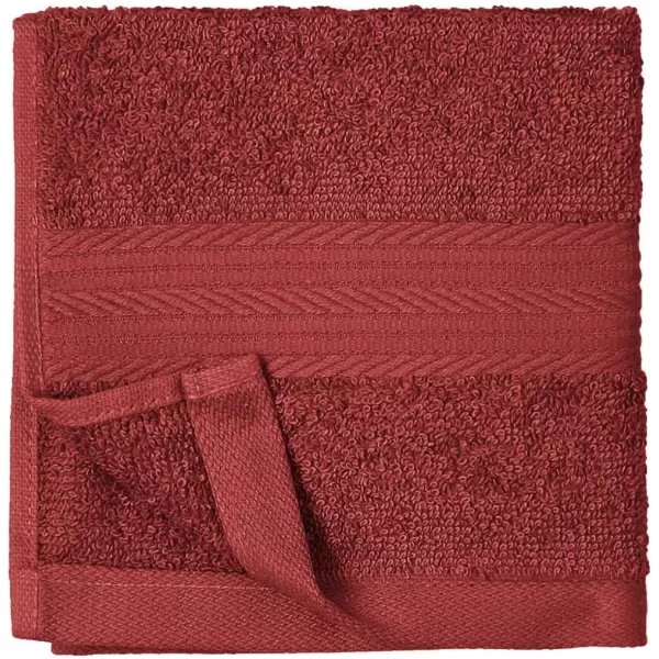 Amazon Basics  6 Piece Fade Resistant Oversize Bath Towel Hand and Washcloth Set 100 Cotton TealCrimson