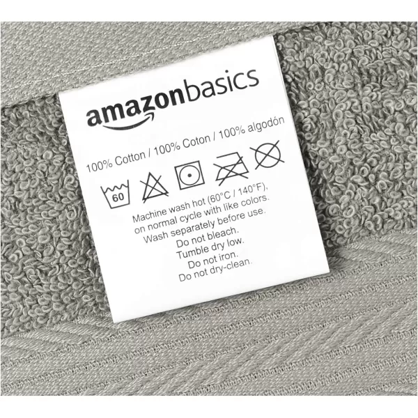 Amazon Basics  6 Piece Fade Resistant Oversize Bath Towel Hand and Washcloth Set 100 Cotton TealGray