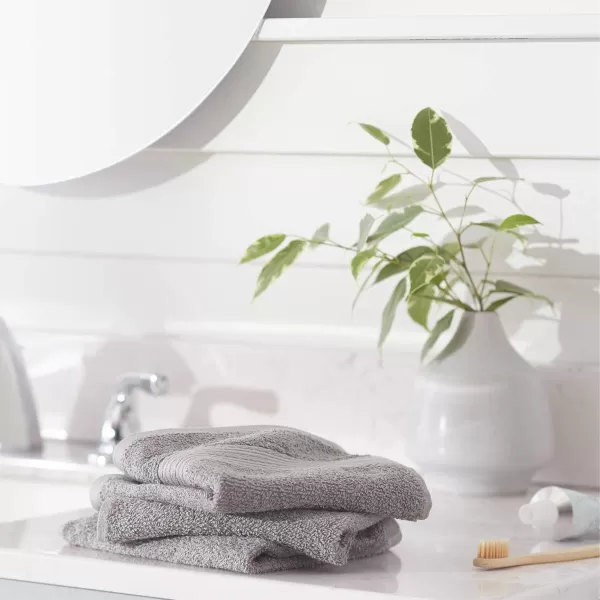 Amazon Basics  6 Piece Fade Resistant Oversize Bath Towel Hand and Washcloth Set 100 Cotton TealGray