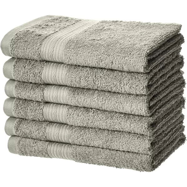 Amazon Basics  6 Piece Fade Resistant Oversize Bath Towel Hand and Washcloth Set 100 Cotton TealGray
