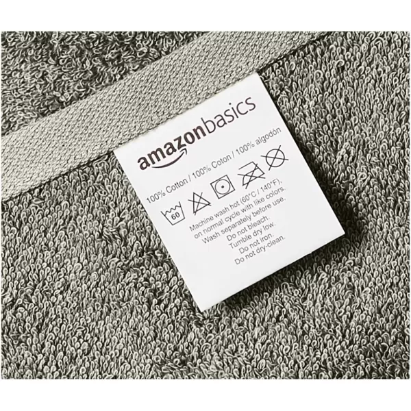 Amazon Basics  6 Piece Fade Resistant Oversize Bath Towel Hand and Washcloth Set 100 Cotton TealGray