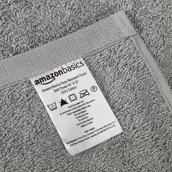 Amazon Basics  6 Piece Fade Resistant Oversize Bath Towel Hand and Washcloth Set 100 Cotton TealGray