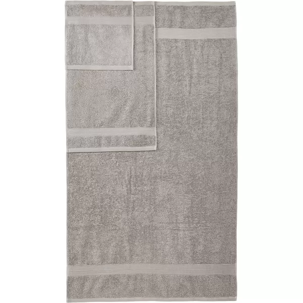 Amazon Basics  6 Piece Fade Resistant Oversize Bath Towel Hand and Washcloth Set 100 Cotton TealGray