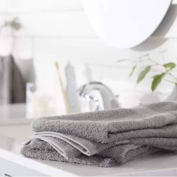 Amazon Basics  6 Piece Fade Resistant Oversize Bath Towel Hand and Washcloth Set 100 Cotton TealGray