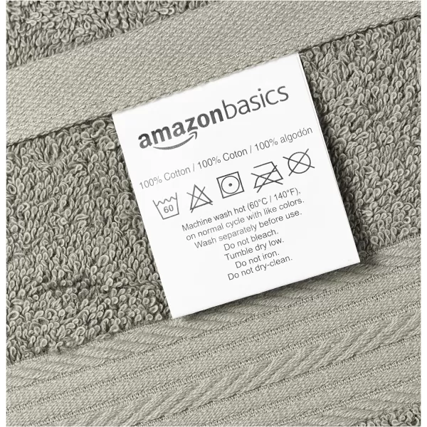 Amazon Basics  6 Piece Fade Resistant Oversize Bath Towel Hand and Washcloth Set 100 Cotton TealGray