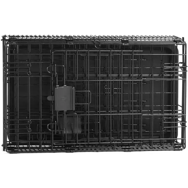 Amazon Basics  DurableFoldable Metal Wire Dog Crate with Tray Double Door Divider 24 x 18 x 20 Inches Black220L x 130W x 160H Double Door w Divider