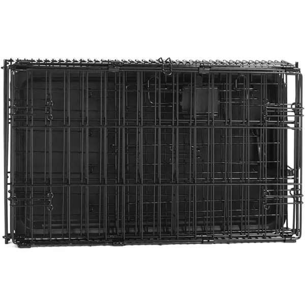 Amazon Basics  DurableFoldable Metal Wire Dog Crate with Tray Double Door Divider 24 x 18 x 20 Inches Black22L x 13W x 16H Single Door w Divider