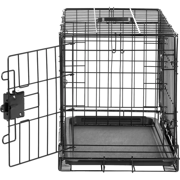 Amazon Basics  DurableFoldable Metal Wire Dog Crate with Tray Double Door Divider 24 x 18 x 20 Inches Black22L x 13W x 16H Single Door w Divider