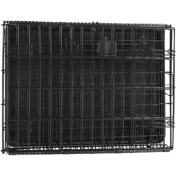 Amazon Basics  DurableFoldable Metal Wire Dog Crate with Tray Double Door Divider 24 x 18 x 20 Inches Black24L x 18W x 20H Single Door w Divider