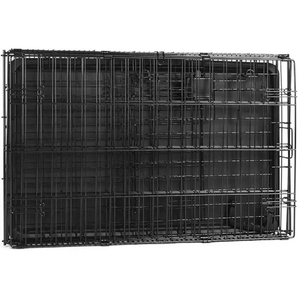 Amazon Basics  DurableFoldable Metal Wire Dog Crate with Tray Double Door Divider 24 x 18 x 20 Inches Black30L x 19W x 21H Single Door w Divider