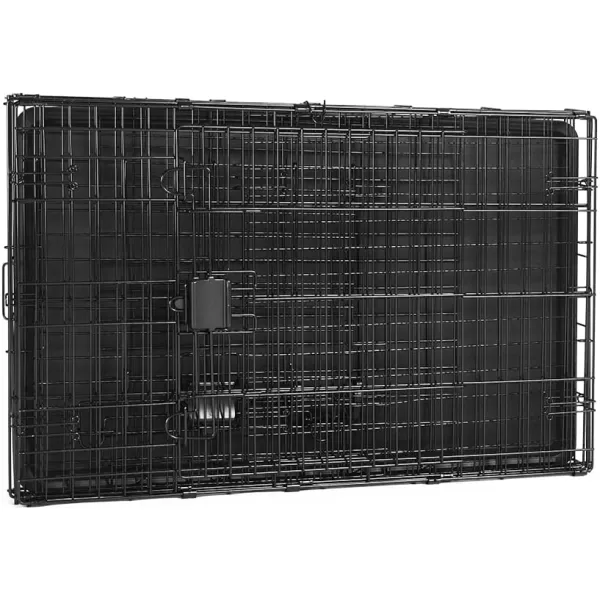 Amazon Basics  DurableFoldable Metal Wire Dog Crate with Tray Double Door Divider 24 x 18 x 20 Inches Black36L x 23W x 25H Double Door w Divider