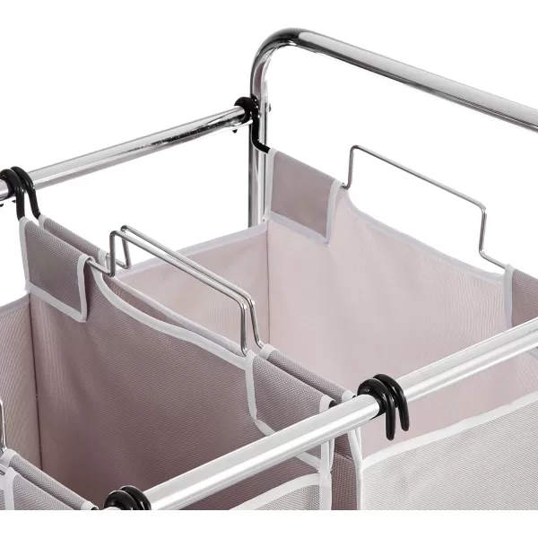 Amazon Basics 3 Piece Rectangular Laundry Bag Hamper Sorter Basket Gray