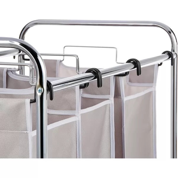 Amazon Basics 3 Piece Rectangular Laundry Bag Hamper Sorter Basket Gray