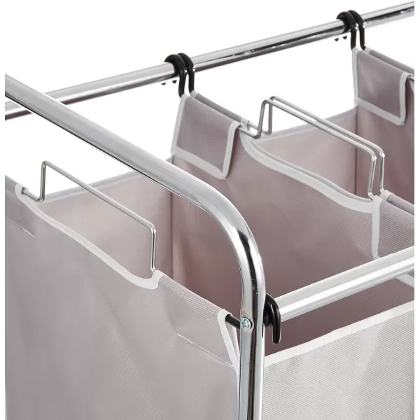 Amazon Basics 3 Piece Rectangular Laundry Bag Hamper Sorter Basket Gray