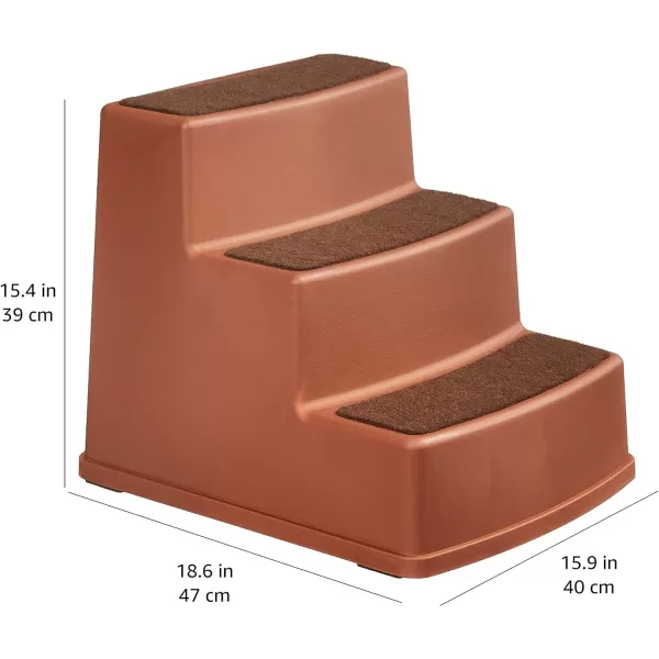 Amazon Basics 3 Step Non Slip Pet Stairs for Dogs and Cats Cocoa3Step Cocoa