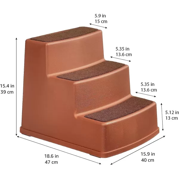 Amazon Basics 3 Step Non Slip Pet Stairs for Dogs and Cats Cocoa3Step Cocoa