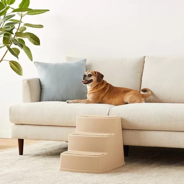 Amazon Basics 3 Step Non Slip Pet Stairs for Dogs and Cats Cocoa3Step Tan