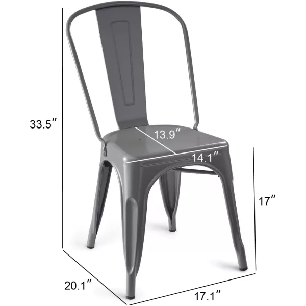 Amazon Basics 33DC01S4BK Chair 4 Pack 201D x 171W x 335H Matte BlackDark Grey