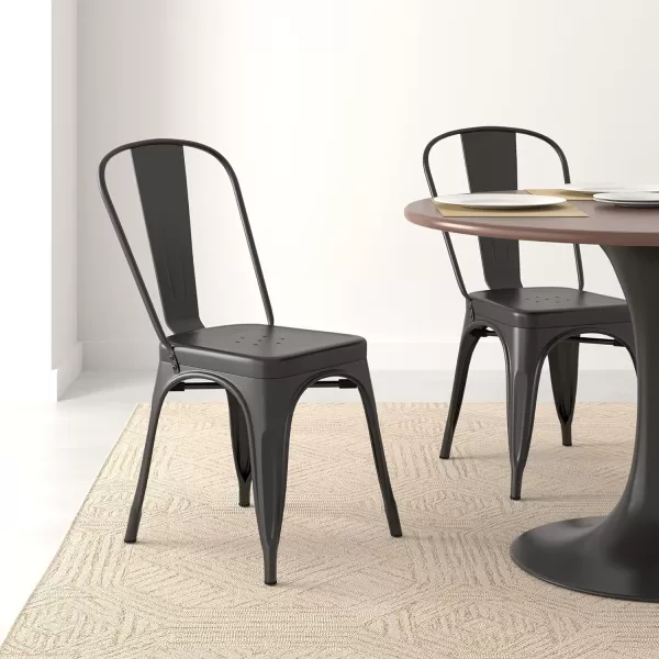 Amazon Basics 33DC01S4BK Chair 4 Pack 201D x 171W x 335H Matte BlackMatte Black