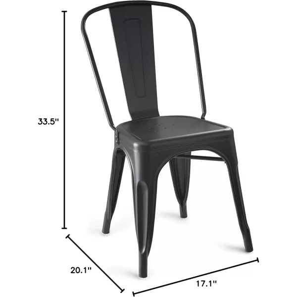 Amazon Basics 33DC01S4BK Chair 4 Pack 201D x 171W x 335H Matte BlackMatte Black