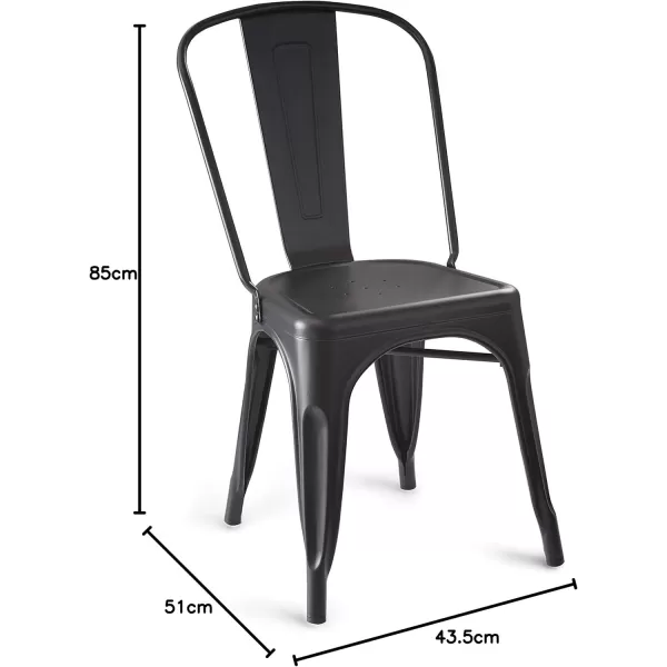 Amazon Basics 33DC01S4BK Chair 4 Pack 201D x 171W x 335H Matte BlackMatte Black