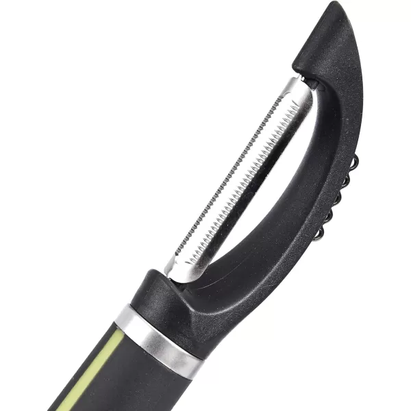 Amazon Basics 3Piece Peeler Set Soft Grip Handle BlackGreenPeeler Set 3Piece