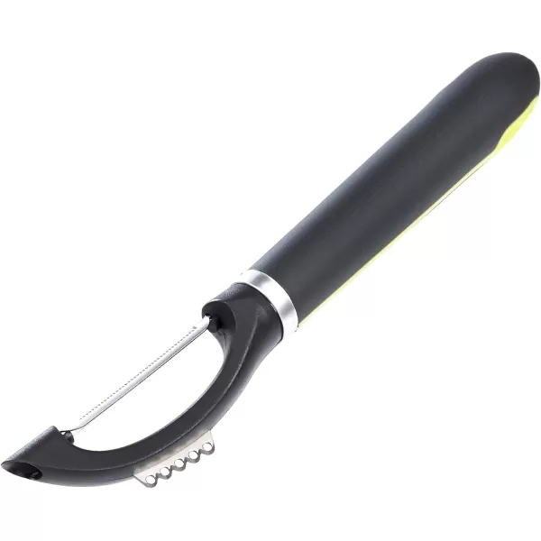 Amazon Basics 3Piece Peeler Set Soft Grip Handle BlackGreenSerrated Peeler 1Piece