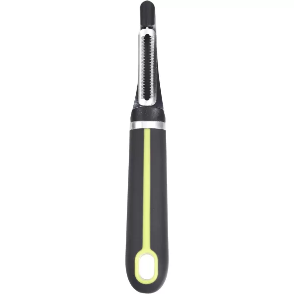 Amazon Basics 3Piece Peeler Set Soft Grip Handle BlackGreenSerrated Peeler 1Piece