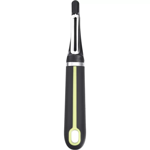 Amazon Basics 3Piece Peeler Set Soft Grip Handle BlackGreenSwivel Peeler 1Piece