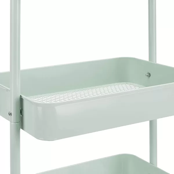 Amazon Basics 3Tier Rolling Cart with Wheels Utility or Kitchen  CharcoalMint Green