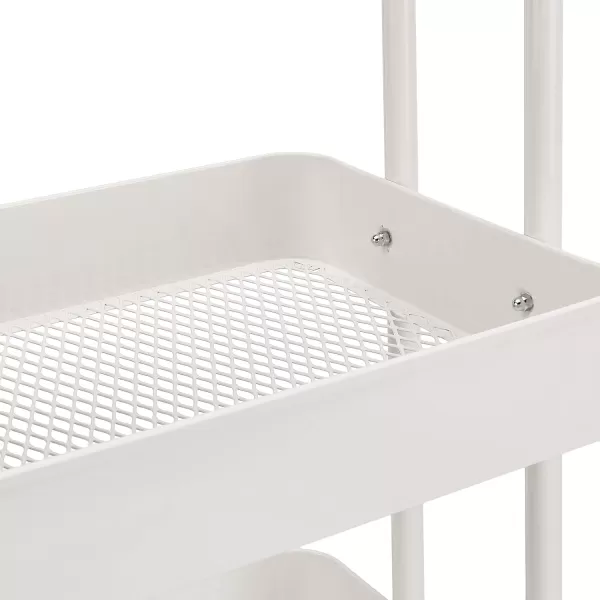 Amazon Basics 3Tier Rolling Cart with Wheels Utility or Kitchen  CharcoalWhite