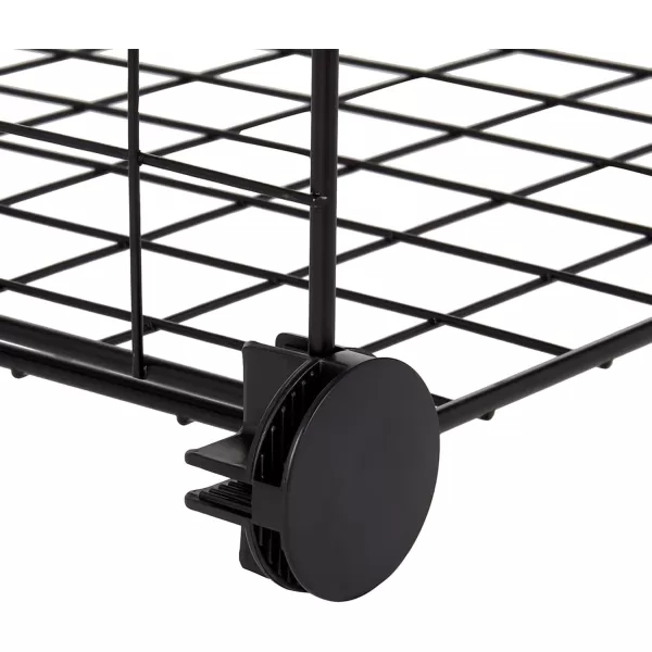 Amazon Basics 4 Cube Wire Grid Storage Shelves Stackable Cubes Black 14quot x 14quot x 14quotBlack