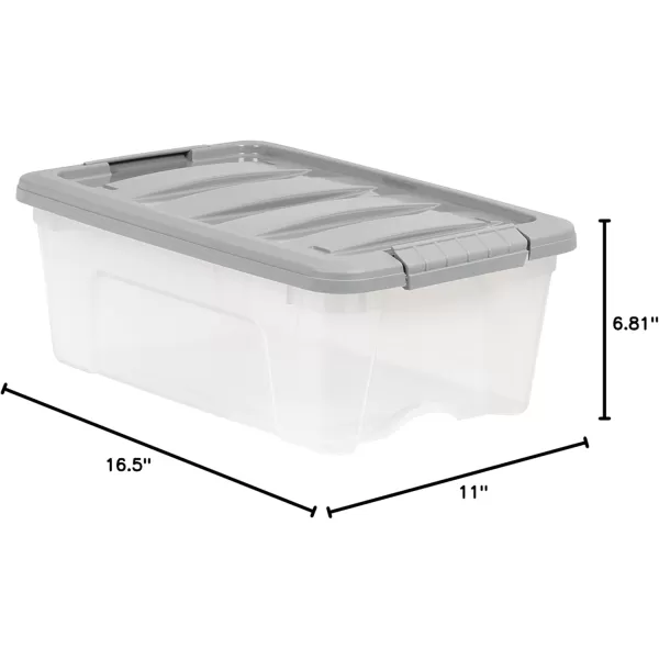 Amazon Basics 5 Quart Stackable Plastic Storage Container Bins with Secure Latching Lids for Home Organization ClearGrey Pack of 1012 Qt  6 Pack