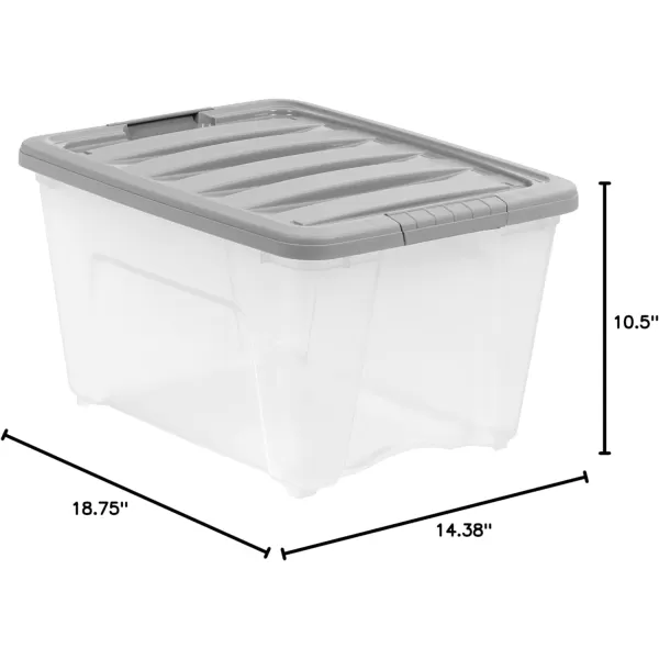 Amazon Basics 5 Quart Stackable Plastic Storage Container Bins with Secure Latching Lids for Home Organization ClearGrey Pack of 1032 Quart