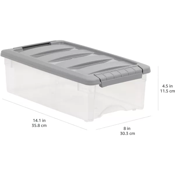 Amazon Basics 5 Quart Stackable Plastic Storage Container Bins with Secure Latching Lids for Home Organization ClearGrey Pack of 105 Qt  10 Pack