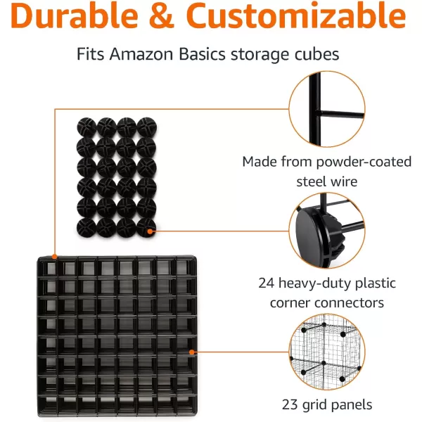 Amazon Basics 6Cube Wire Grid Stackable Storage Shelves 12 x 12Inches WhiteBlack
