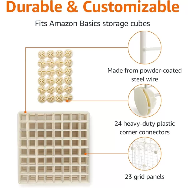 Amazon Basics 6Cube Wire Grid Stackable Storage Shelves 12 x 12Inches WhiteWhite